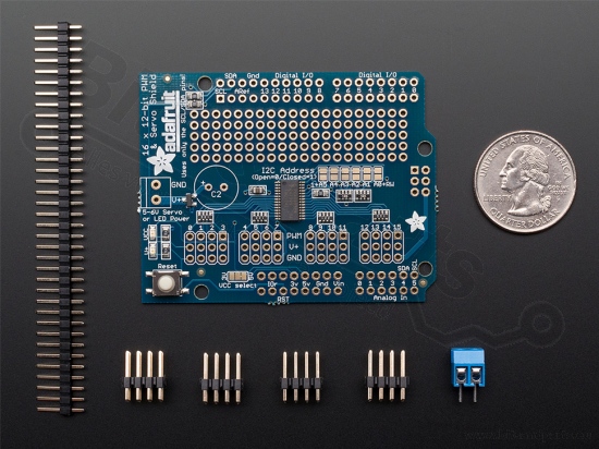 Servo/PWM Shield 16 kanaals 12-bit - Adafruit 1411